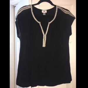 Black BoHo Peasant Top